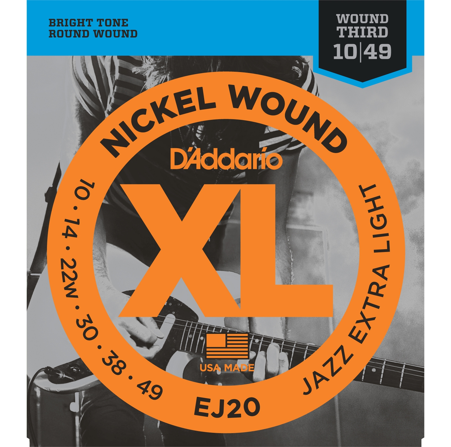 D'ADDARIO EJ20 -   , Jazz Extra Light, 10-49