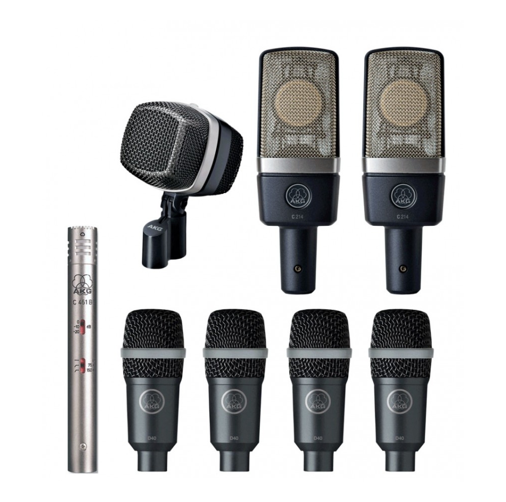 AKG DRUMSET PREMIUM -     (1x D12VR, 2x C214, 1x C451, 4x D40)