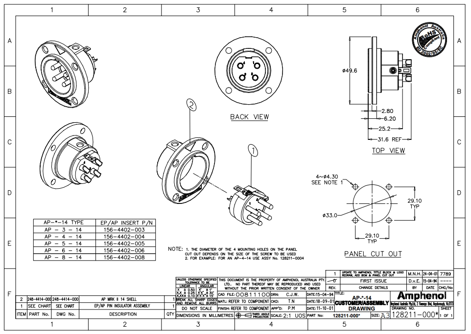 AMPHENOL AP-4-14 -    4 , 