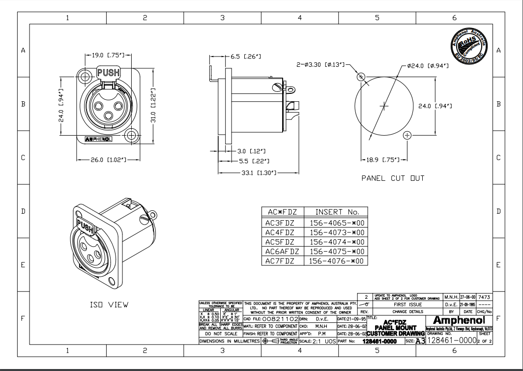 AMPHENOL AC3FDZ -  XLR   , 3 ,  ,  