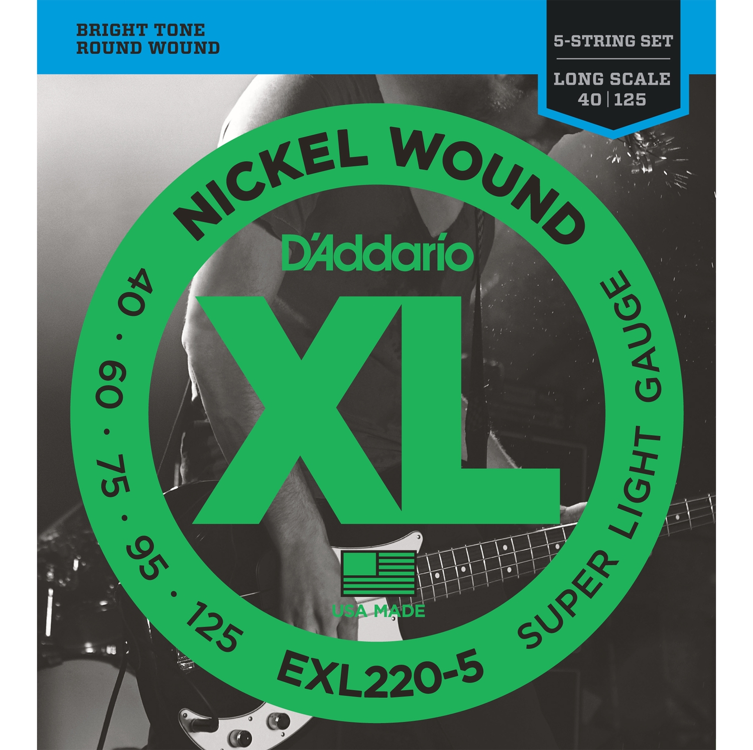 D'ADDARIO EXL220-5 -   - ,nickel,super soft 40-125