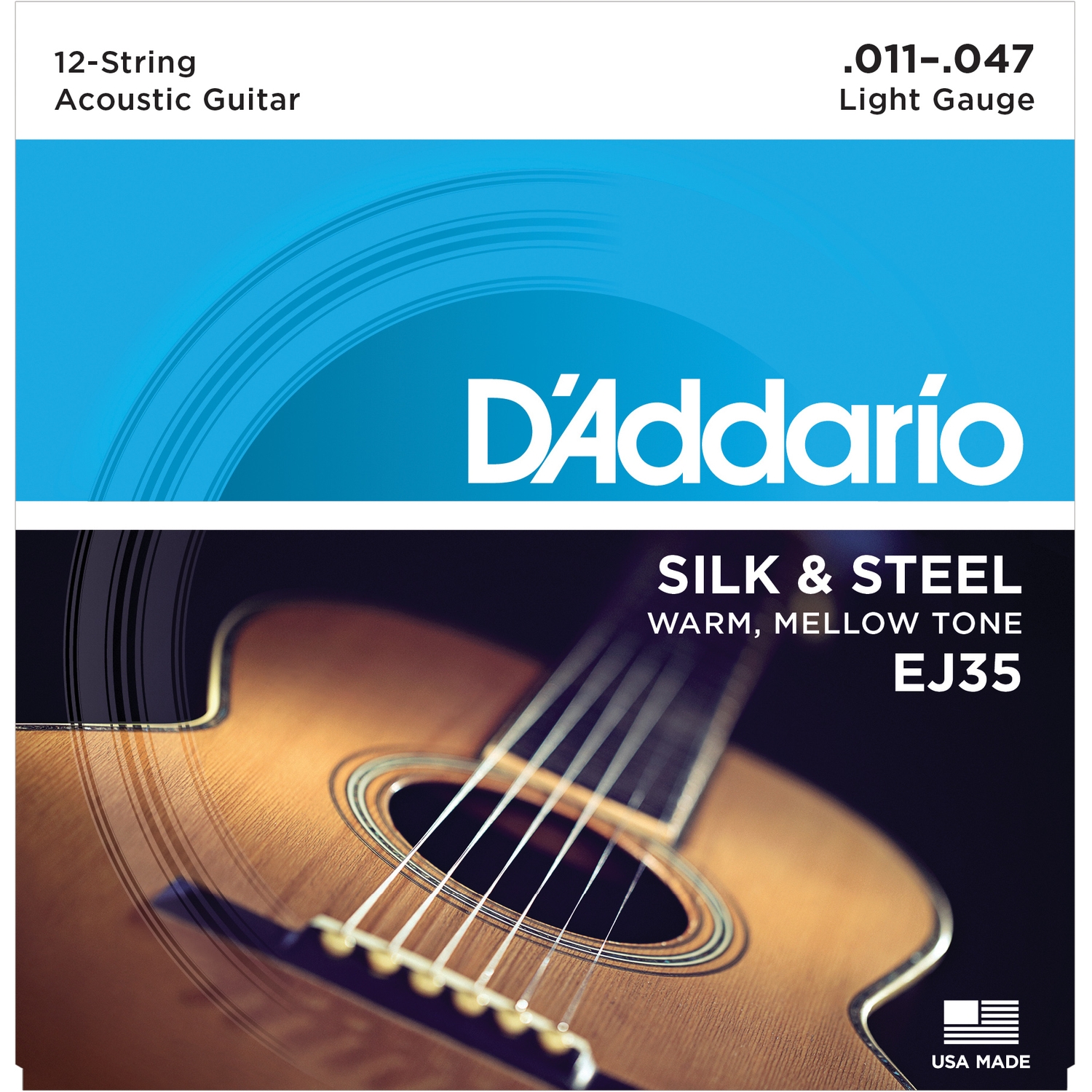 D'ADDARIO EJ35 - струны для 12-струнной гитары, шёлк/сталь 11-47