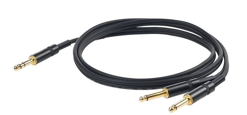 PROEL CHLP210LU5 - инсертый. кабель, 6.3 джек стерео <-> 2 х 6.3 джек моно, длина - 5м