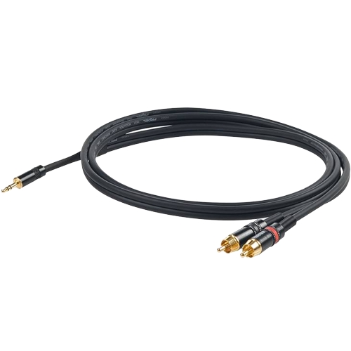 PROEL CHLP215LU15 - инсертный кабель, 3.5 джек стерео <-> 2 х RCA (папа),  длина - 1.5м