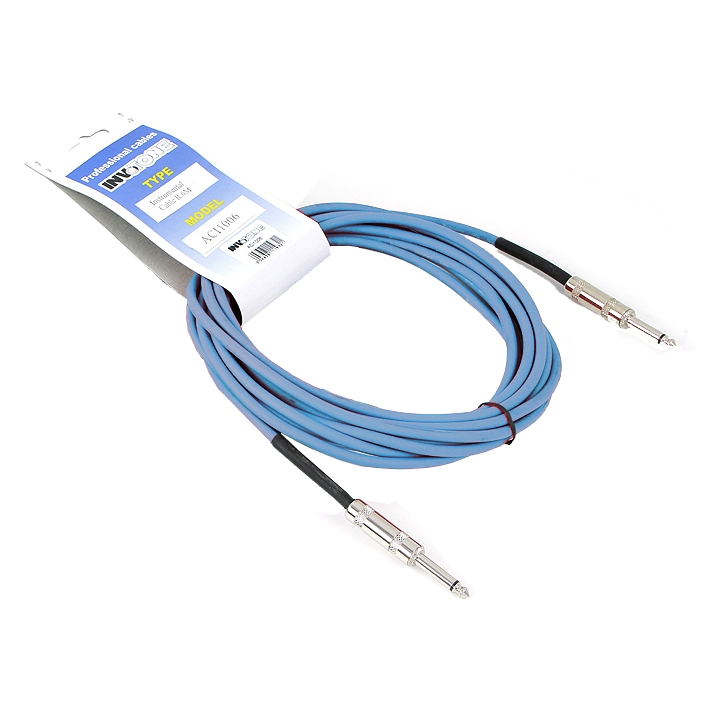 INVOTONE ACI1002/B - инструментальный кабель, 6,3 джек моно <-> 6,3 джек моно, длина 2 м (синий)
