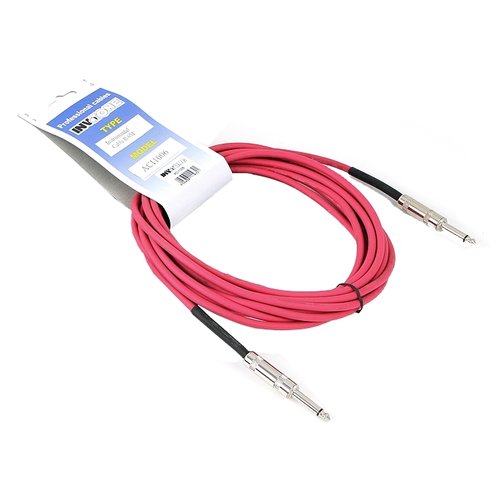 INVOTONE ACI1002/R - инструментальный кабель, 6,3 джек моно <-> 6,3 джек моно, длина 2 м (красный)