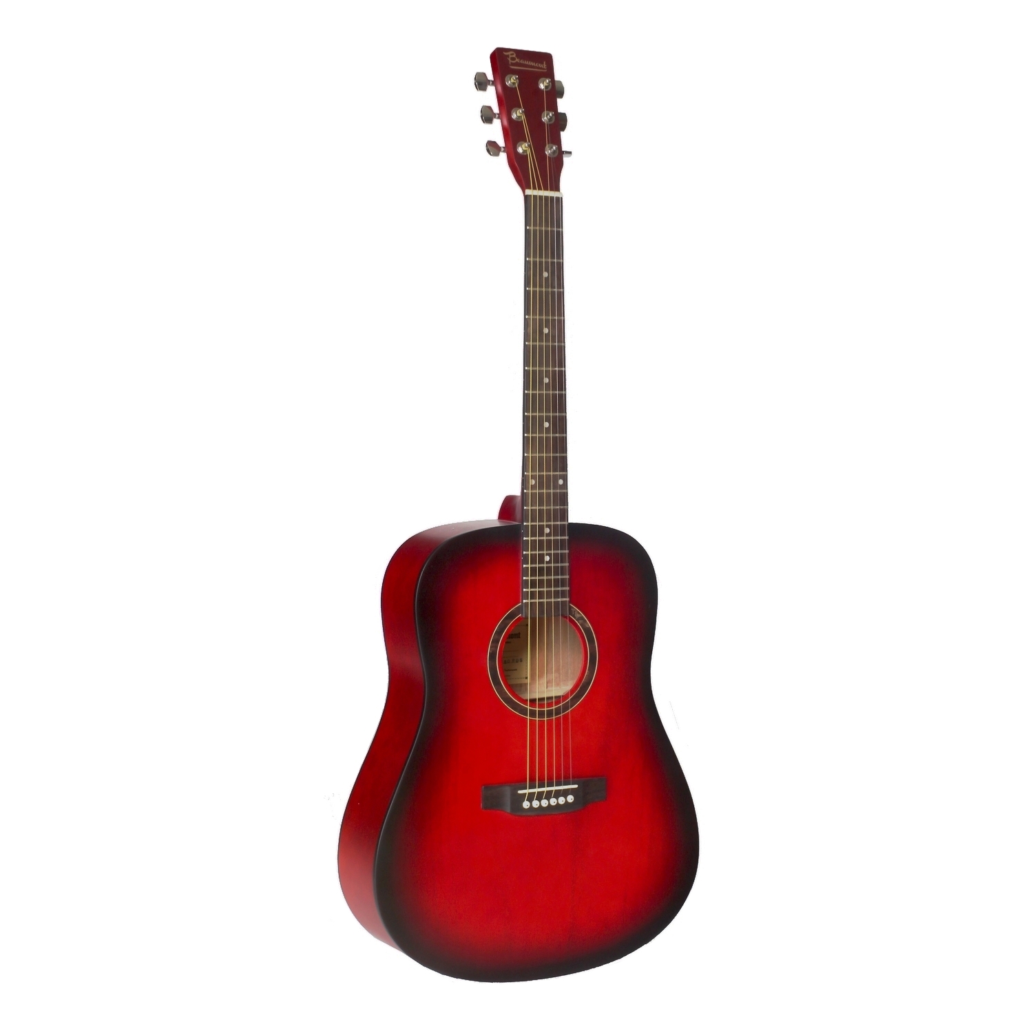 BEAUMONT DG80/RDS - акустическая гитара, дредноут, корпус липа, цвет красный санбёрст, матовый