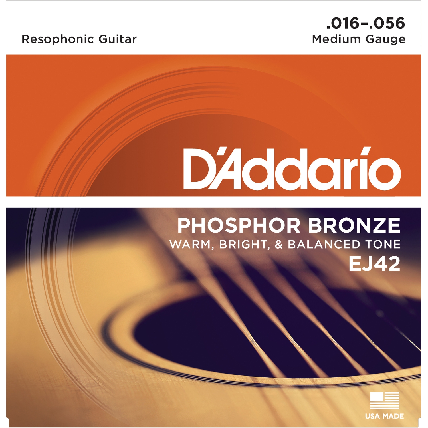 D'ADDARIO EJ42 - струны для акустической гитары,фосфор/бронза, для резонаторной (добро) гитары,16-56