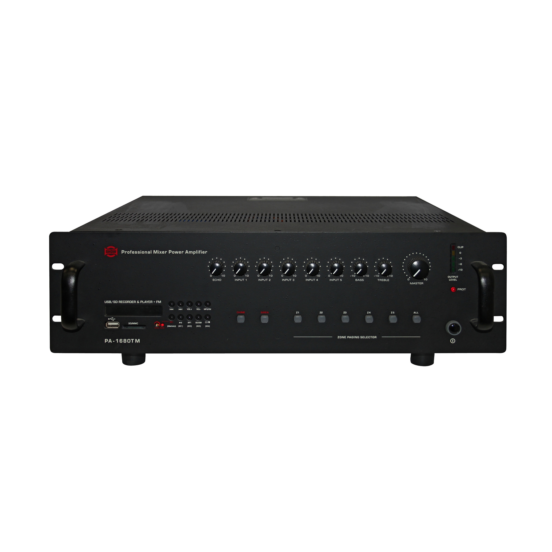 SHOW PA-1680TM - трансляц.система  680 Вт, 70/100 В, MP3, AMFM, 5 зон