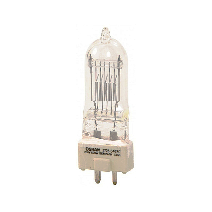 OSRAM 64670 T/25 - лампа галоген.  230 В/500 Вт, GY9,5 < 300 час.