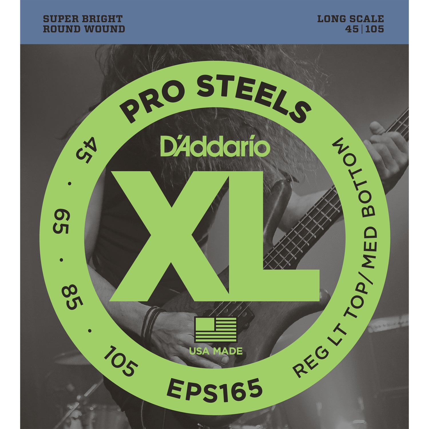 D'ADDARIO EPS165 - струны для БАС-гитары, ProSteels/Long, 45-105
